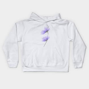 Violet watercolor flower floral design Kids Hoodie